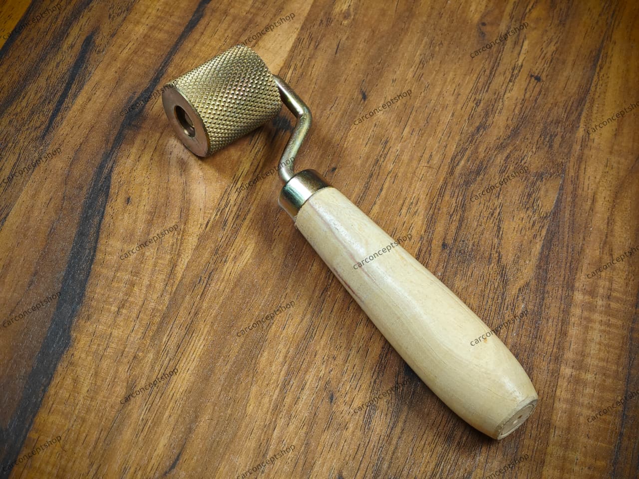30mm car sound deadening roller with 8 inch compact wooden handle metal roller for tight space damping installation