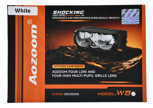 AOZOOM W8 Premium Pure White LED Laser External Auxiliary Light (Pair)