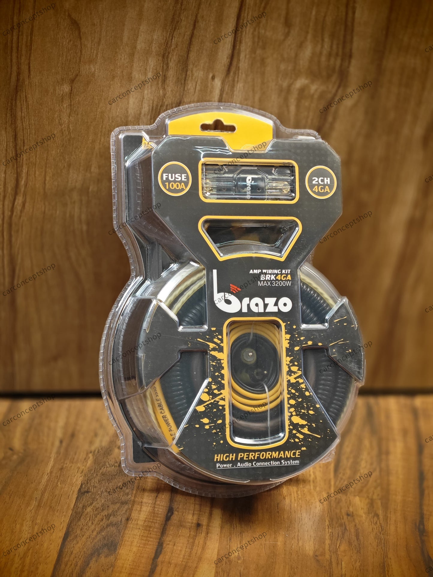 Brazo BRK4GA | Amp Wiring Kit COPPER CABLE GOLD RCA