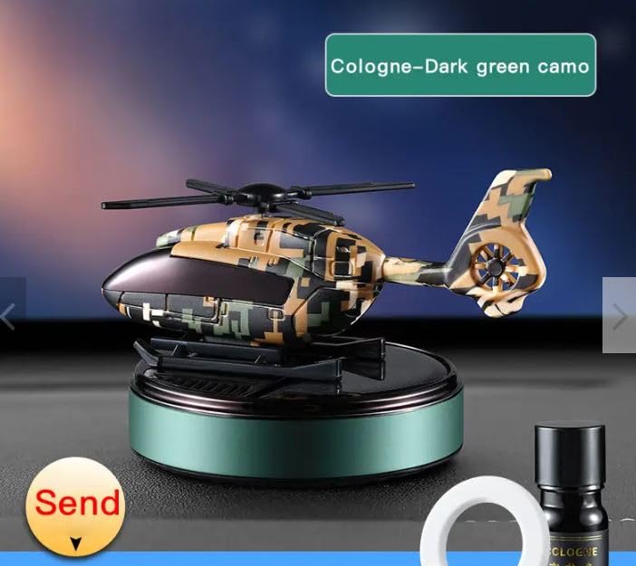 Solar Power Camouflague Army Helicopter Car Aroma Solar Power Diffuser Air Freshener Perfume car Dashboard Decoration With Perfume