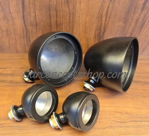 car pillar aluminum speaker pods for 3 way speakers (Black)