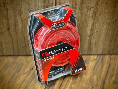 Nakamichi 4-Channel Car Amplifier Wiring Kit (1200W Max | 4 GA Power & Ground | 12 GA Speaker Wire | 80A Mini ANL Fuse)