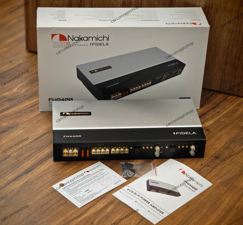 Nakamichi FHA400 High-Performance 4-Channel Class AB Car Power Amplifier (400W Peak / Clean Audio Amplification)