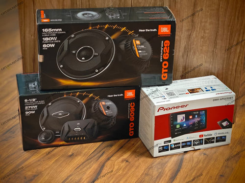 Pioneer DMH-AP6650BT 9-Inch Wireless CarPlay Touchscreen Stereo + JBL GTO 609C Component & GTO 629 Coaxial Speaker High-Performance Car Audio Upgrade Combo