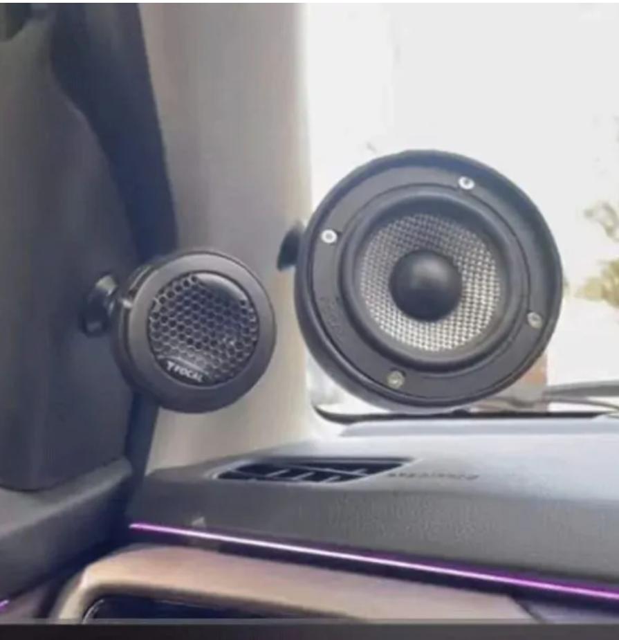 car pillar aluminum speaker pods for 3 way speakers (Black)