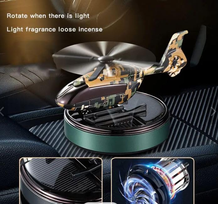 Solar Power Camouflague Army Helicopter Car Aroma Solar Power Diffuser Air Freshener Perfume car Dashboard Decoration With Perfume