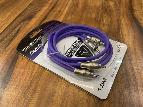 Aura Car Audio Indigo RCA-B2 MkII High-Performance Oxygen-Free Copper (OFC) 2-Channel Interconnect Cable with Hyper Flex™ Technology