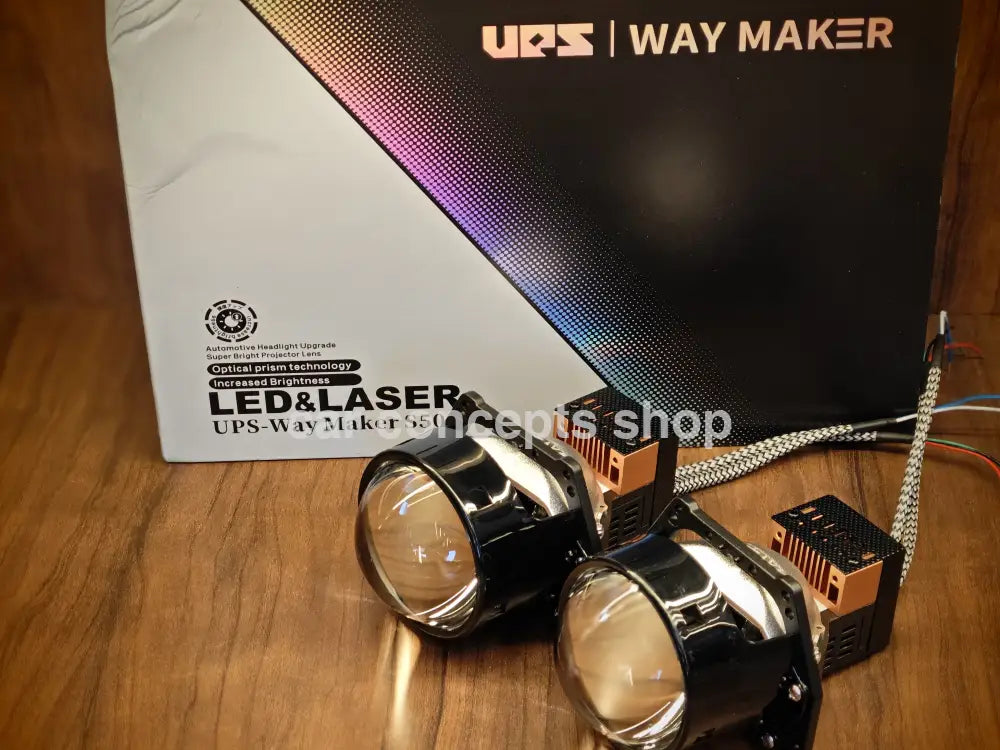 Aes S500 Bi-Led Projector Lens 6000K Led Headlight 65W Double Reflectors Ups Way Maker Bi-Led