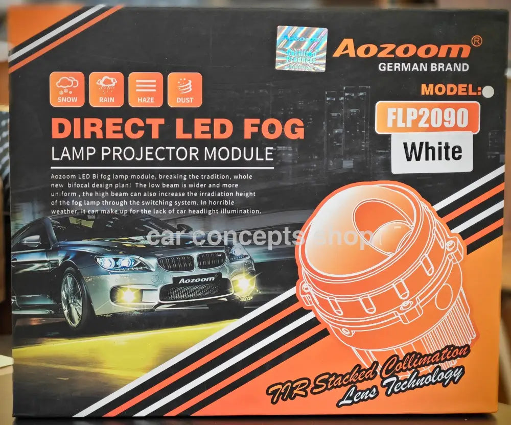 Aozoom Af-04 Flp-2090 Bifocal 3 Inch Led Fog Projector With Blue Quattro Lens White Aozoom