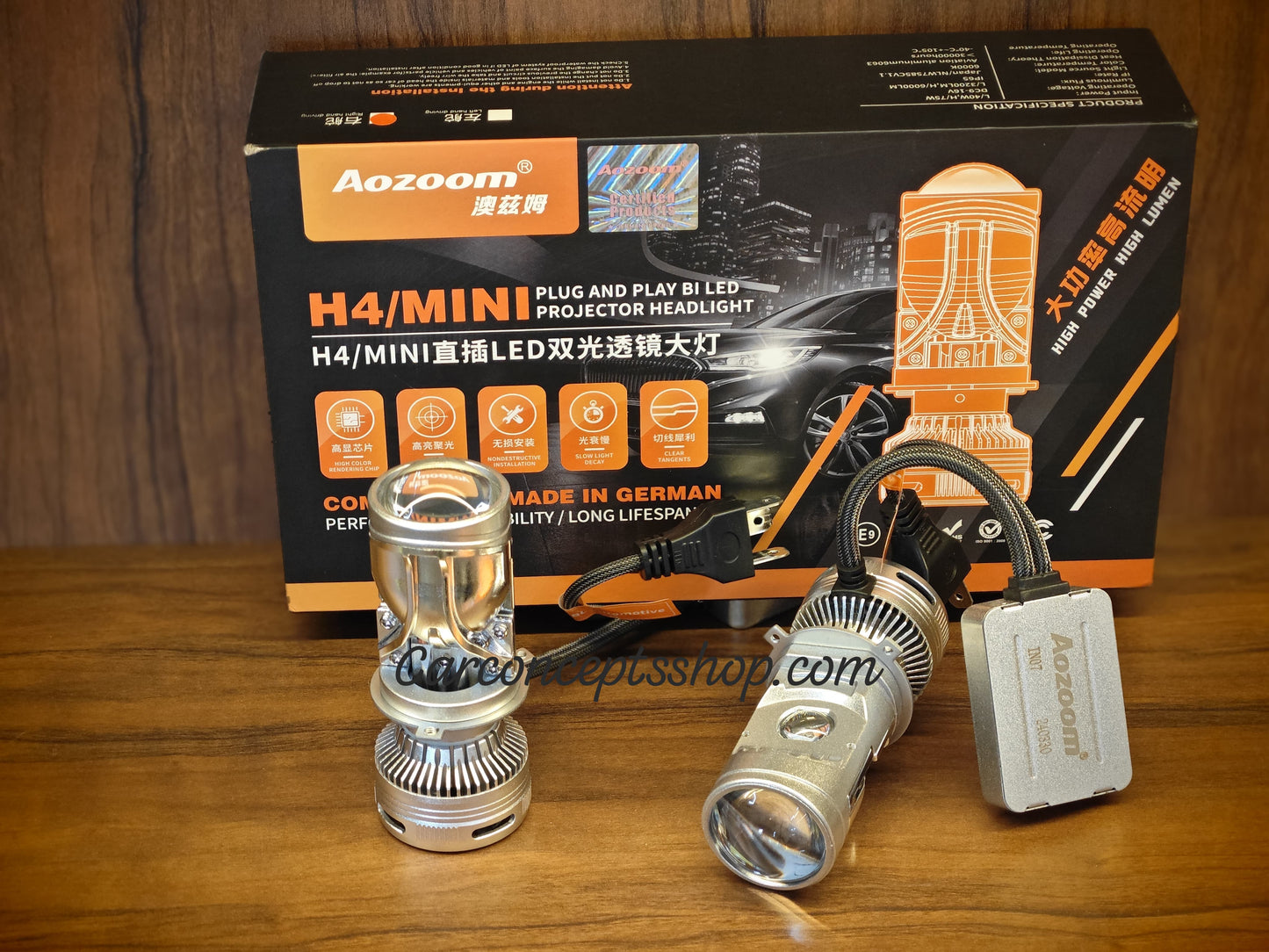 Aozoom H4 mini led projector lens ALH-01C-H4 75 watts