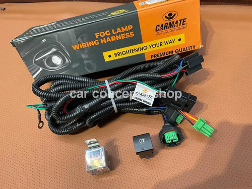 Carmate OEM Fog Lamp Wiring Kit with 22mm Illuminated Switch for All Cars