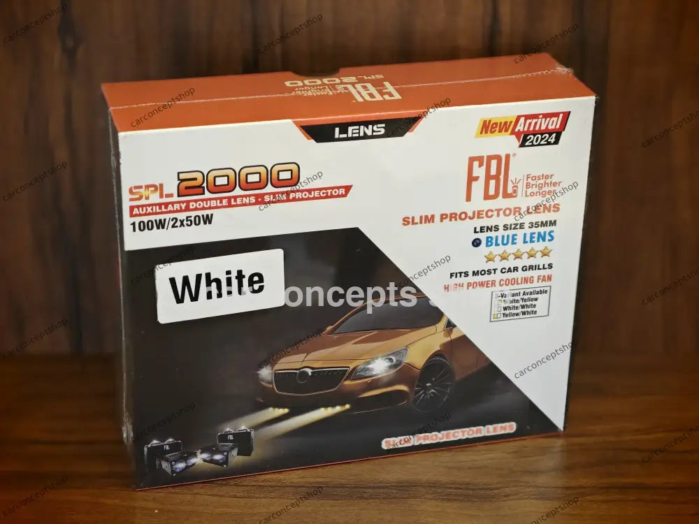 Fbl Spl 2000 Auxillary Double Lens Slim Projector 100 W Low White - High Fbl Lights