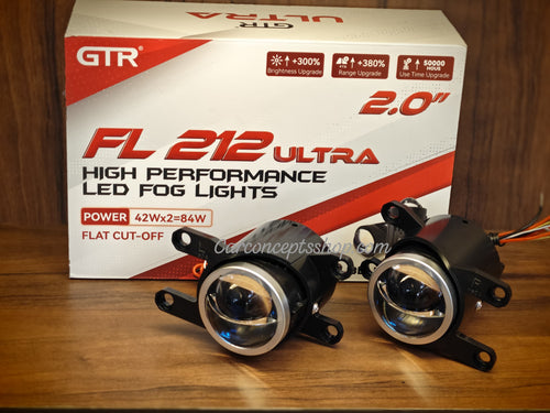 GTR FL 212 Ultra 2 Inch Fog Projector Lamp With High/ Low Beam Blue Lens