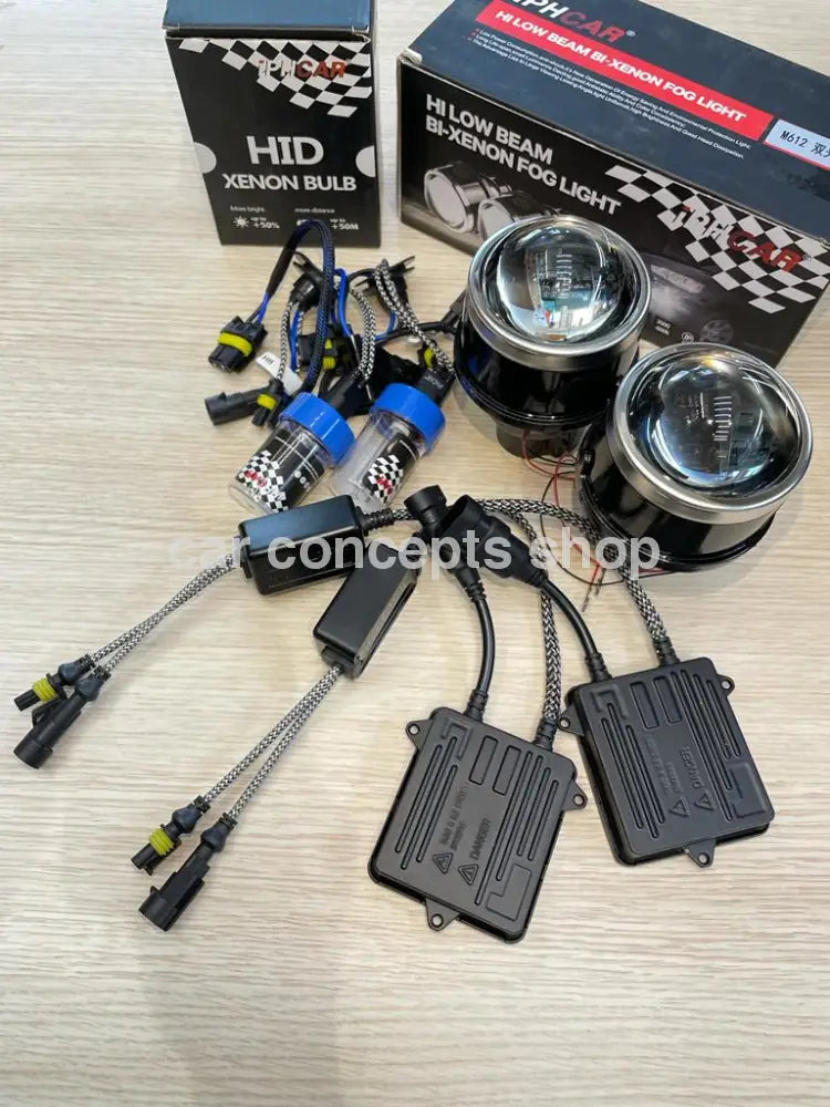 Iphcar M612 Flat Projector With Iph 5500K Bulb And Eb-5 Fast Start Ballast Kit Aes Bi Xenon Fog