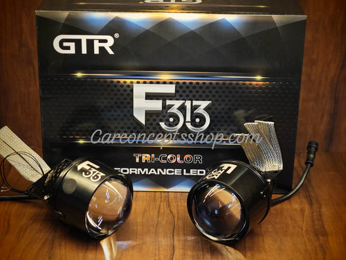 GTR 90W F313 Tri Color Fog Projector Lamp High/ Low Beam Blue Lens With Bracket