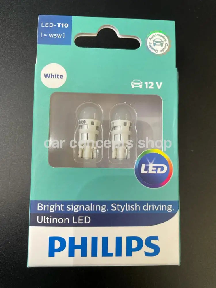 PHILIPS LED Bulbs, Pack of 2, White T-10 T10 – Car Concepts Shop