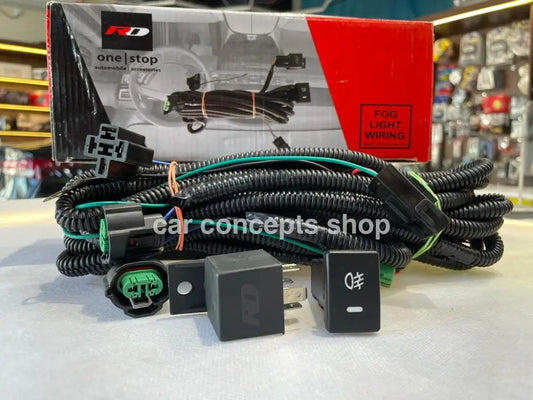 Rd Fog Light Wiring Kit For All Cars With Relay & Illuminated Switch Lamp