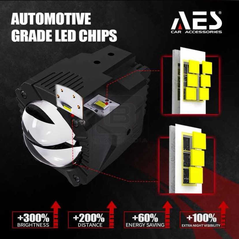 Aes way warrior laser projector 2 inch cube blue lens with high beam 60watts