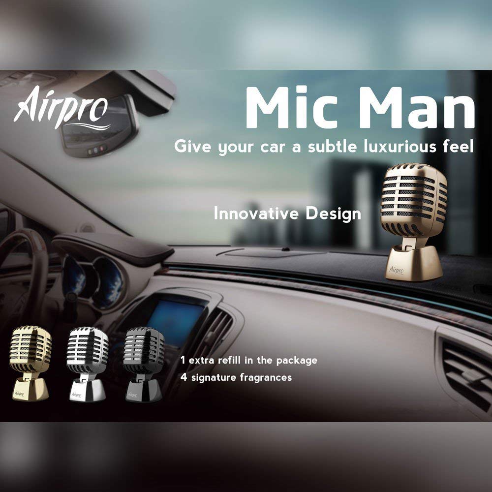 Airpro Mic Man Black Perfume car freshener Velvet Musk Fragrance
