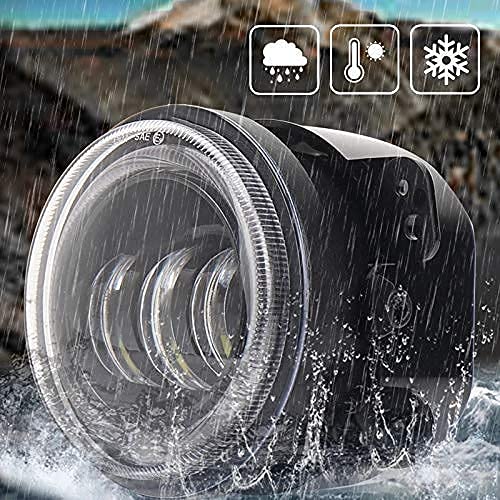 DOT_SAE 80W 8000lm With Yellow Drl Ring Turn Indicator and 3 Cree Led Lens Only Universal Fitting (White, 2 Pieces)