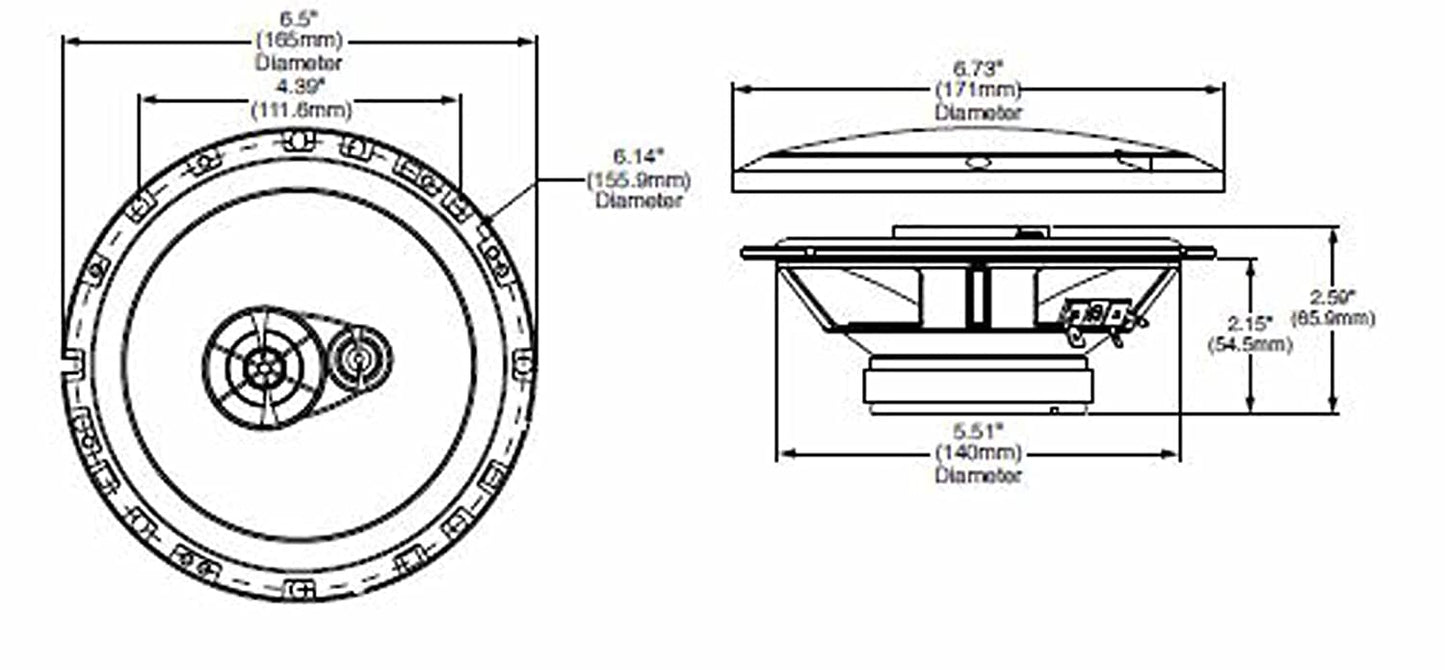 Rockford Fosgate Prime R675 coaxial speaker