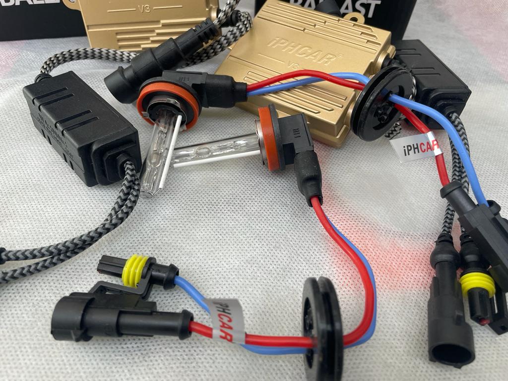 iphcar hid with v3-55watt ballast with iph H8 H11 L-SHAPE BULBS 6000K