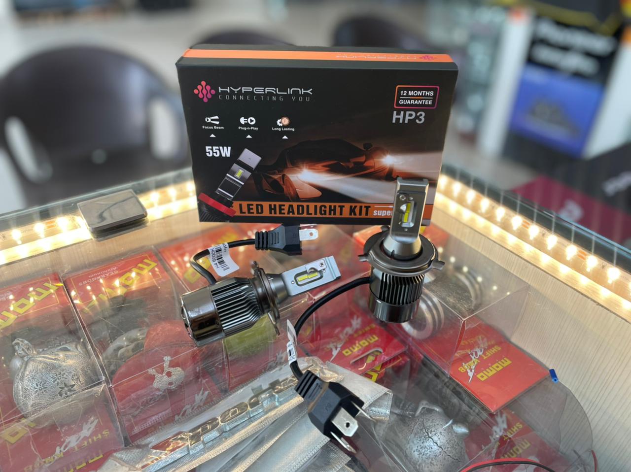 Hyperlink 55 WATT Led Headlight Kit Super Bright H4