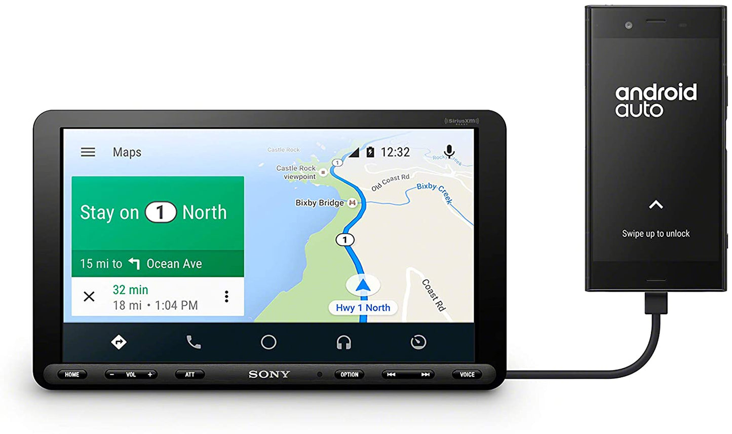 Sony XAV-AX8000 1DIN chassis 8.95” floating display with Apple Car Play, Android Auto, Media Receiver with Bluetooth