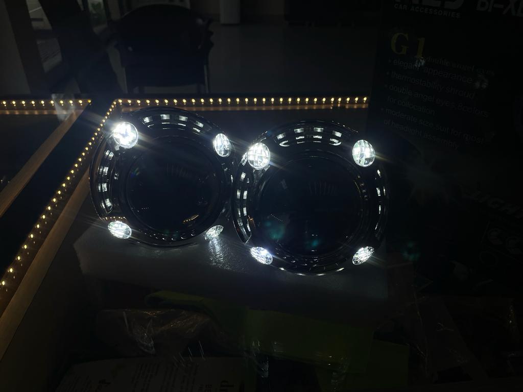 aes bi xenon headlight projector with panamera shrouds WITH 5500K BULBS WITHOUT BALLAST