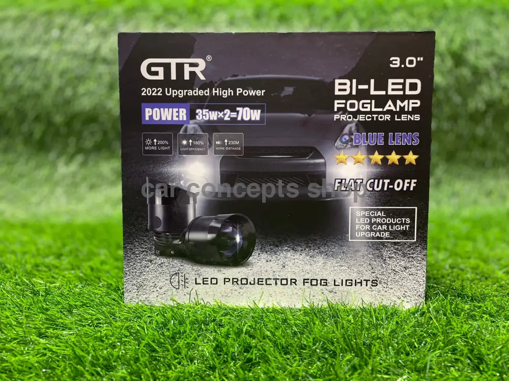 GTR Fog Projector Lamp with High/ Low Beam blue lens with bracket – Car  Concepts Shop