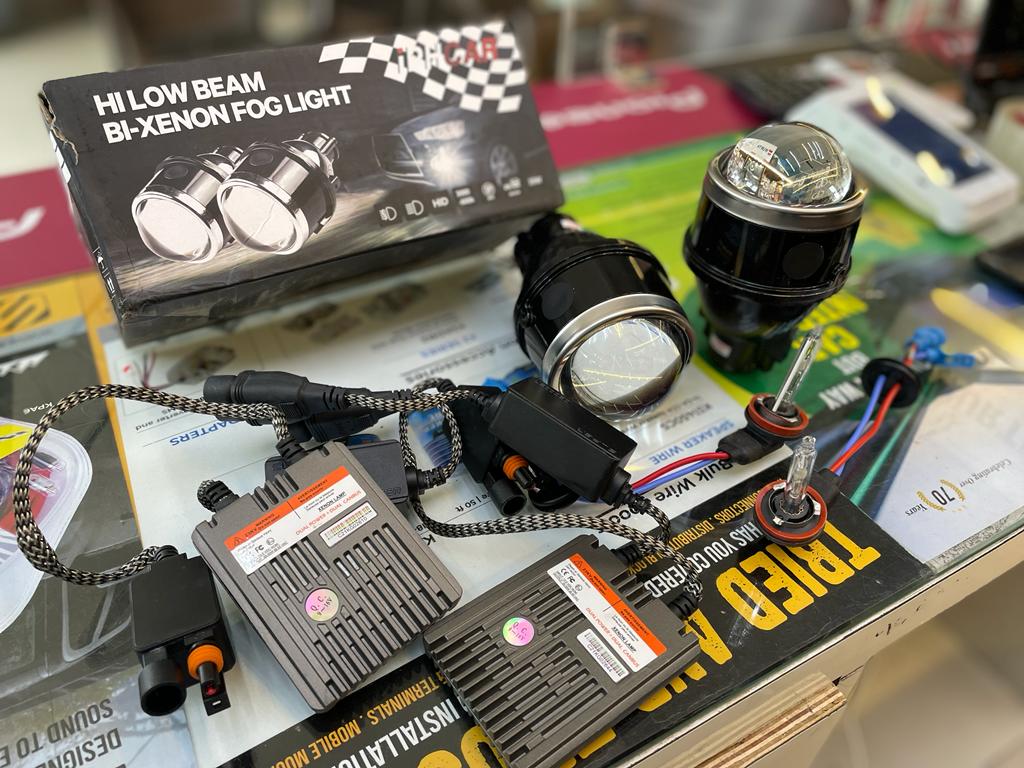iphcar Bixenon Fog Projector flatbottom bluelens with l-shape bulb or 1Eleven Retrofit Canbus Hybrid ballast