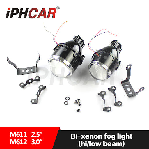 iph car 3 inch bi xenon Hi-Low Beam Fog Lamp Projector Lens Without HID for Car (Set of 2)