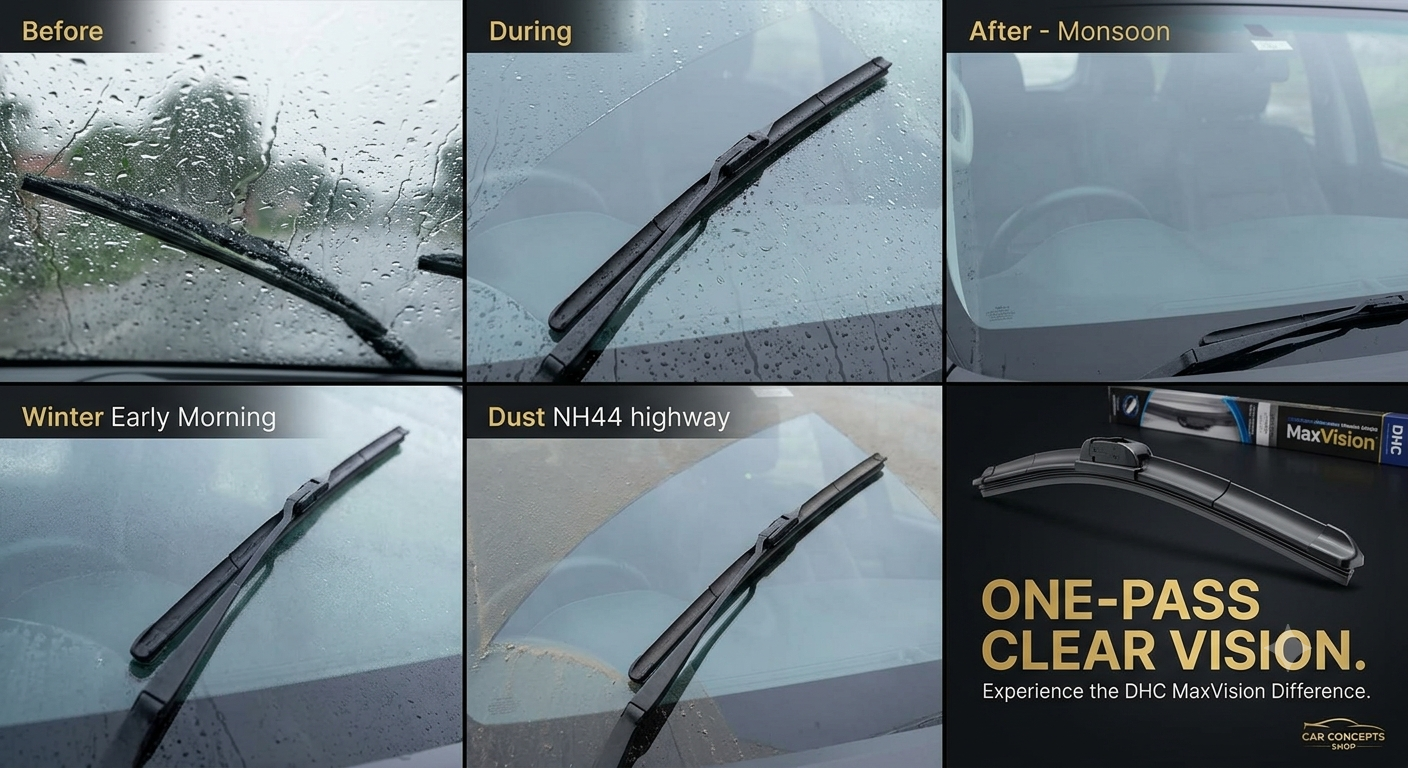 DHC MaxVision Frameless Wiper Blades — Why Frameless is Better & Which Size to Choose