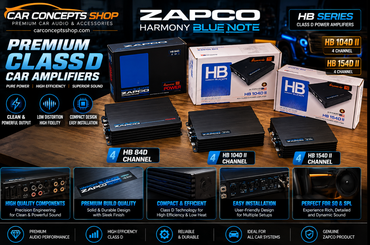 Zapco Harmony Blue Series Review — HB-84D vs HB-104D II vs HB-154D II Micro Class-D Amplifiers