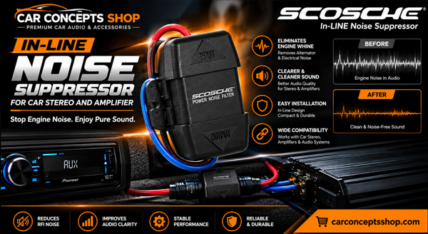 Scosche ES004 In-Line Noise Suppressor Review — How to Kill Alternator Whine in Your Car Stereo for ₹1,450 | Car Concepts Shop