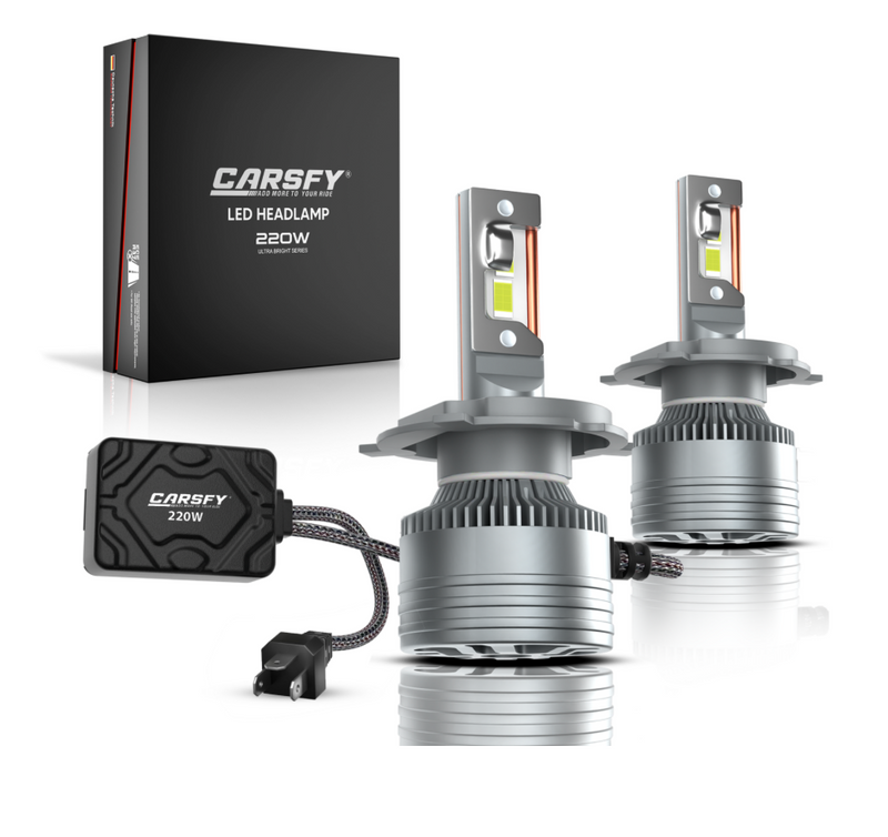 Carsfy 220W 22,000 Lumens 6000K High-Power LED Headlight Bulb Set for Cars