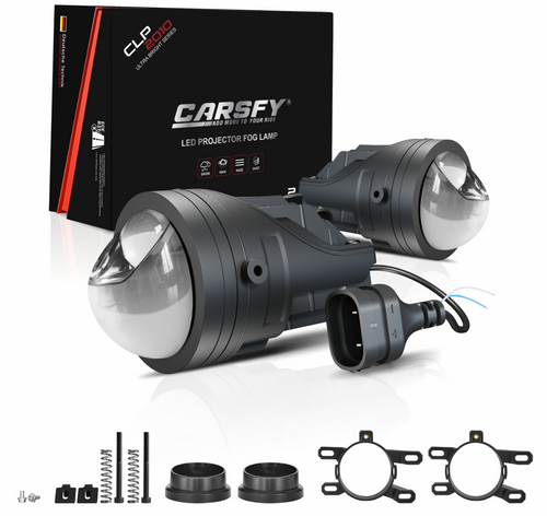 Carsfy CLP2010 2-Inch 100W 5500K Ultra-Compact LED Projector Fog Lamp Set for Cars