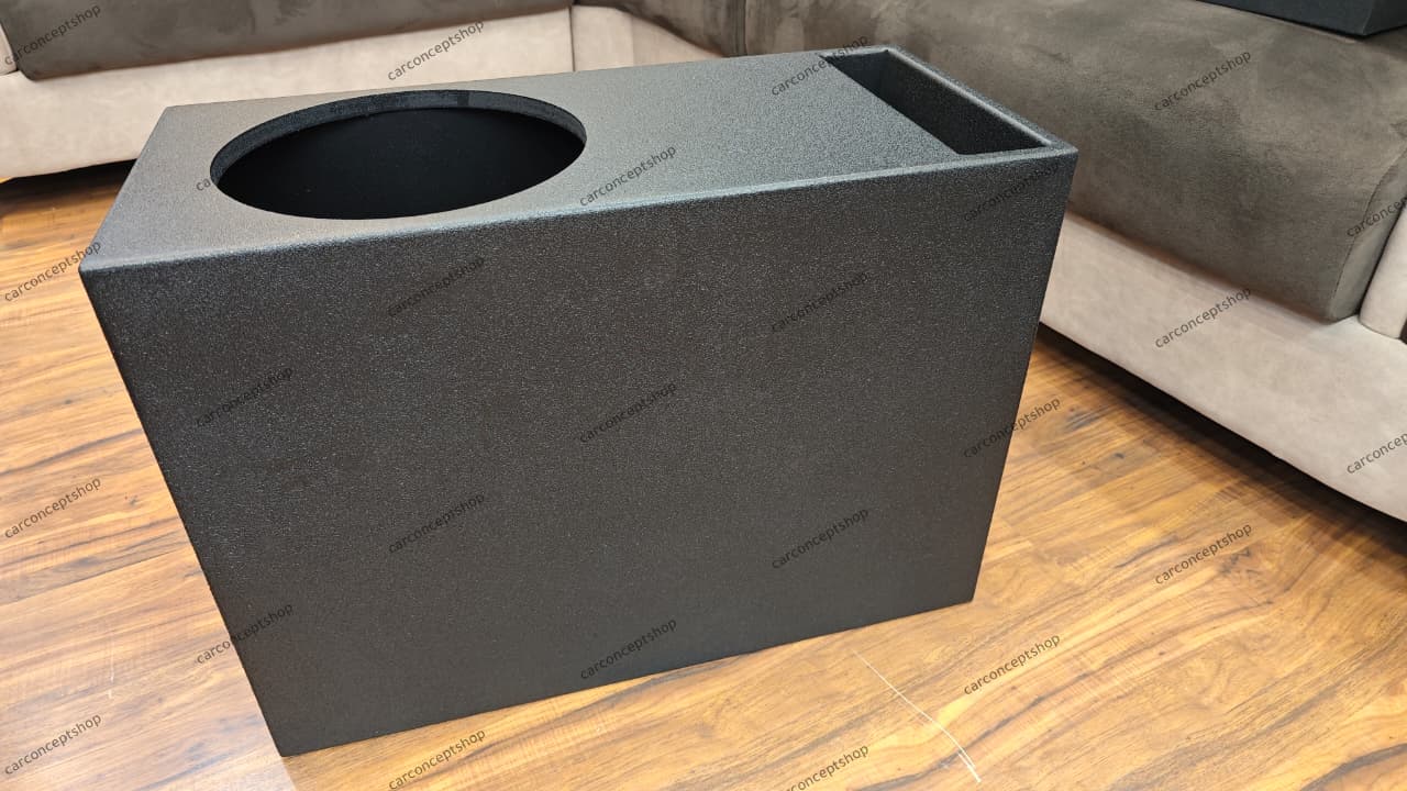 Close-up of the 3-inch precision-engineered slot port highlighting the airflow design and internal black paint finish.
