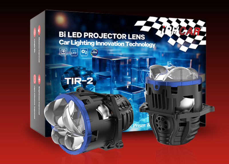 IPHCAR TIR-3 Round 3-Inch Bi-LED Headlight Projector Lens (TIR Prism Optics | Pure Color LED | High Efficiency Output)