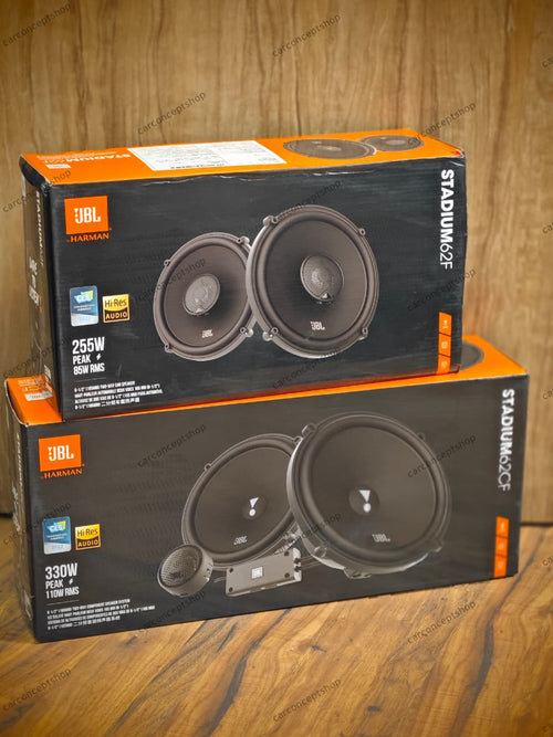 JBL Stadium 6.5-Inch Premium Car Speaker Upgrade Combo by Harman (Stadium 62CF 2-Way Component + Stadium 62F 2-Way Coaxial)
