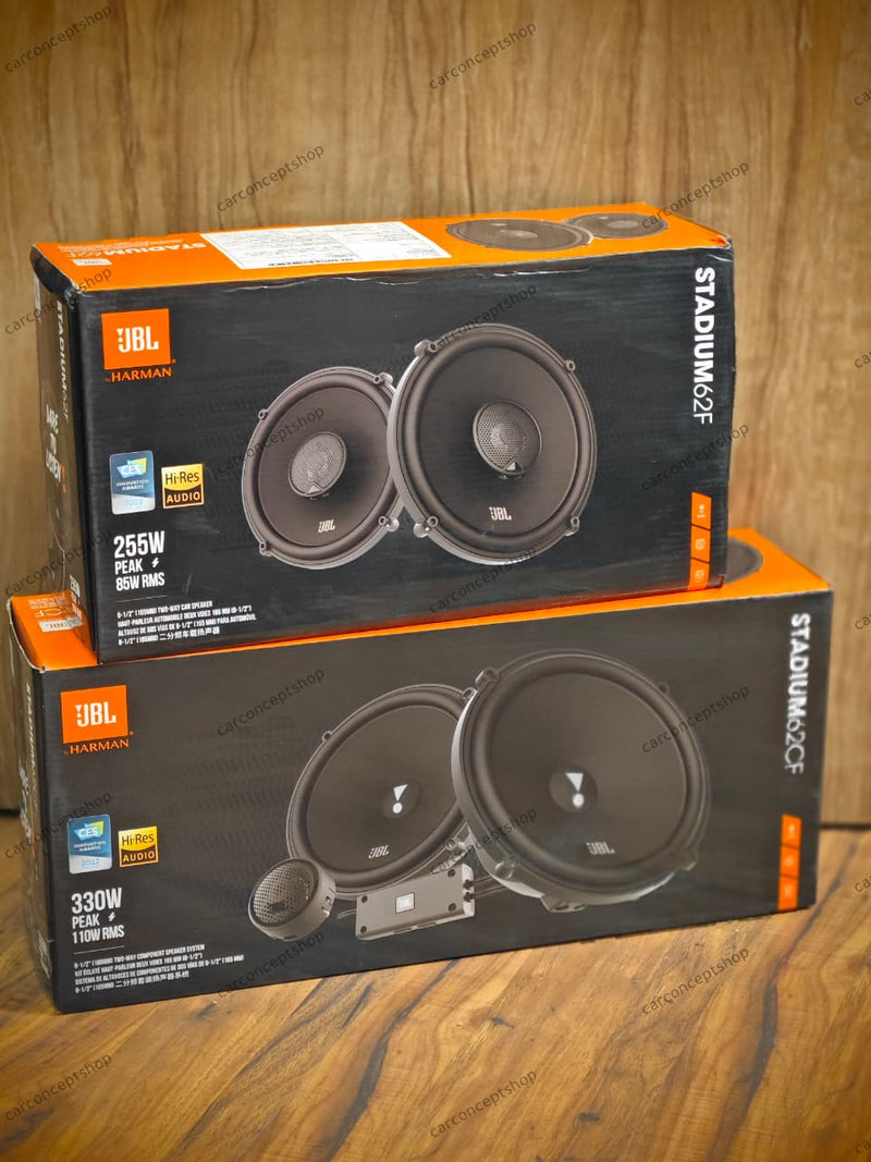 JBL Stadium 6.5-Inch Premium Car Speaker Upgrade Combo by Harman (Stadium 62CF 2-Way Component + Stadium 62F 2-Way Coaxial)