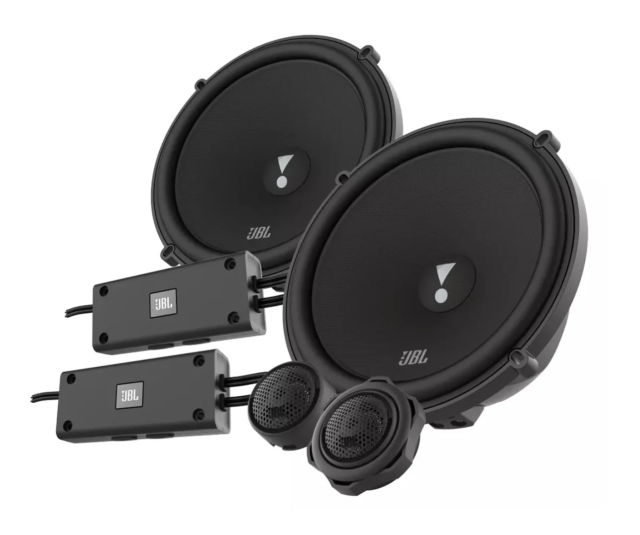JBL Stadium 62CF 2-way component speaker system featuring high-output glass fiber woofers, edge-driven aluminum dome tweeters, and professional-grade external crossovers.