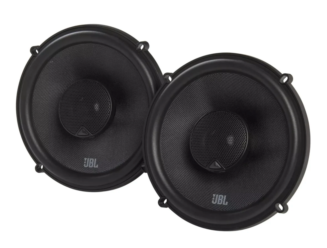 JBL Stadium 62F 6.5-inch 2-way coaxial speakers featuring Plus One glass fiber cones and adjustable UniPivot aluminum dome tweeters.