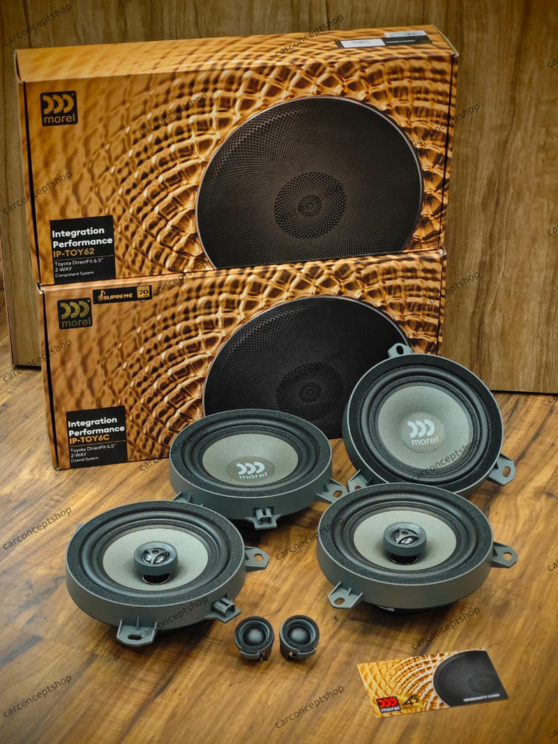 Morel Direct-Fit 6.5-Inch Plug & Play Speaker Upgrade Combo for Toyota Vehicles (IP-TOY62 2-Way Component + IP-TOY6C 2-Way Coaxial)