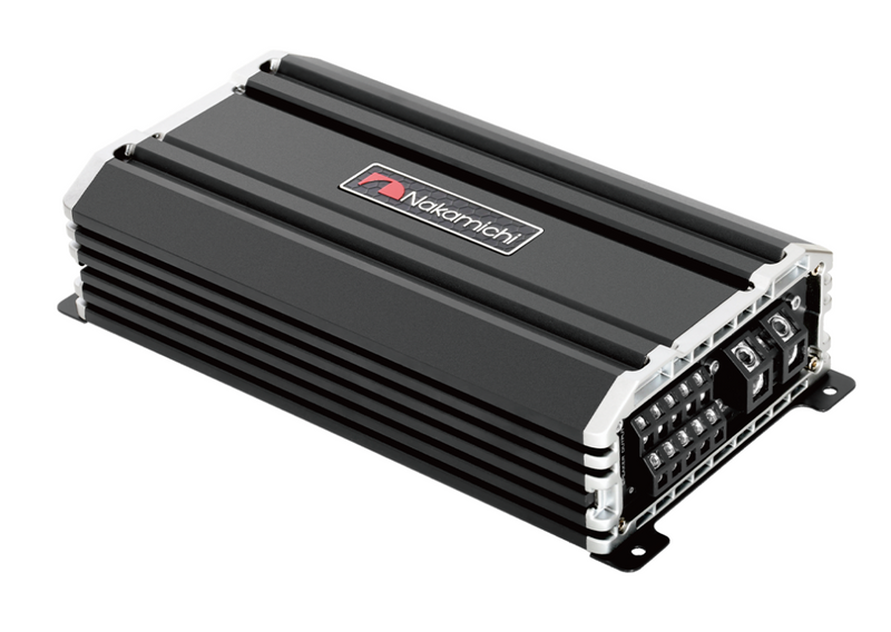 Nakamichi NHTD600.5 Compact 5-Channel Class D System Amplifier (3200W Peak / 100W x 4 + 400W x 1 RMS @ 4Ω with Bass Knob)