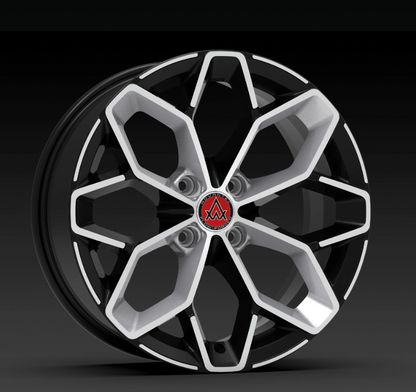 Advantec Black widow alloy wheel EP clear sheen silver