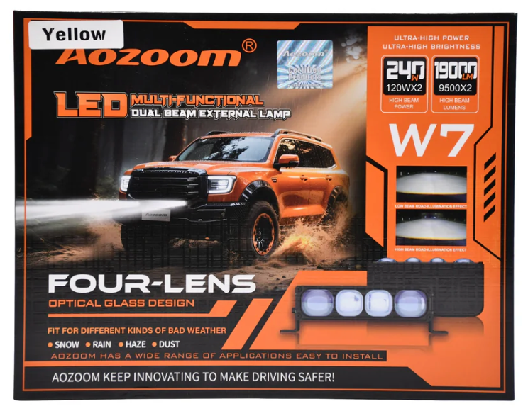 aozoom w7 4 lens auxiliary light– 19,000 Lumens