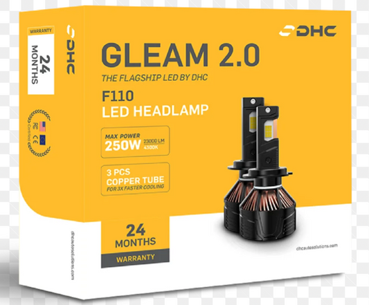 DHC Gleam 2.0 F110 LED Headlamp - 250W 23000LM 6000K