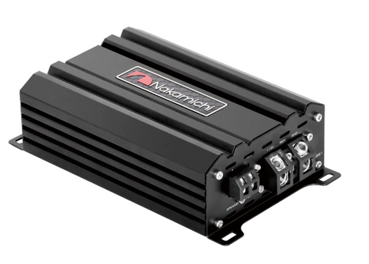 Nakamichi NHPD600.1 high-efficiency Class-D monoblock car amplifier top view