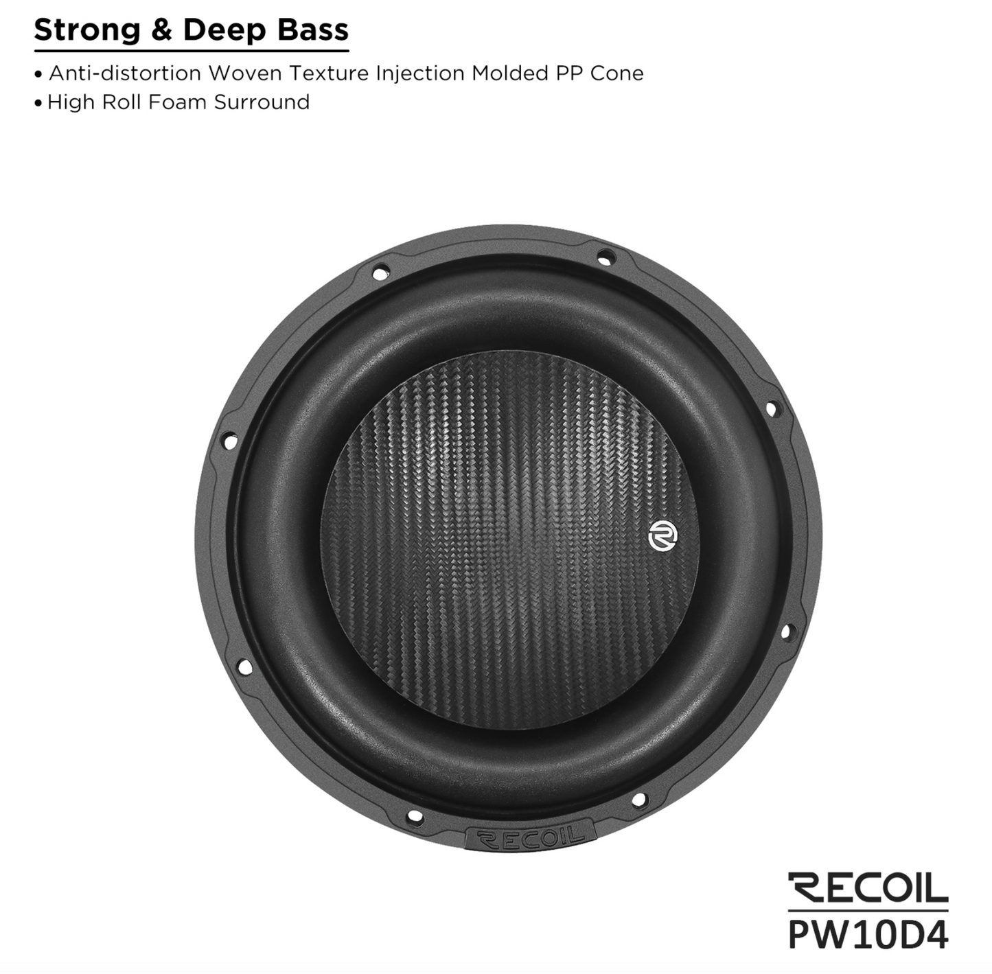 Recoil Echo Pro | 10" Dual 4-Ohm High-Performance Car Subwoofer (1200W Peak / 600W